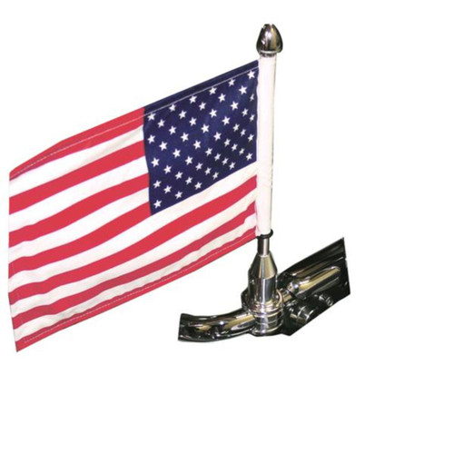 Fixed Stainless Steel Motorcycle Flag Mount - 7/8