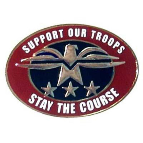 Support Our Troops-Stay The Course-Oval Pin - 1" x 3/4" Support Our Troops-Stay The Course-Oval Pin - 1" x 3/4"
