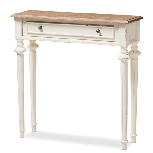 Baxton Studio Marquetterie French Provincial Style Weathered Oak