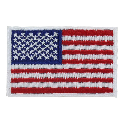 Waving American Flag Patch - Gold Border - 2in