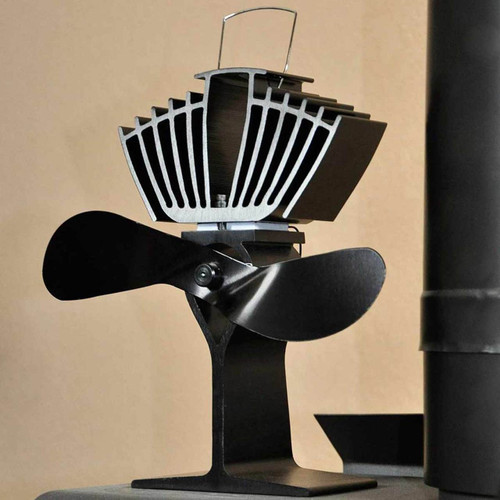 EcoFan AirMax Heat Powered Wood Stove Fan - Black Colored Blades