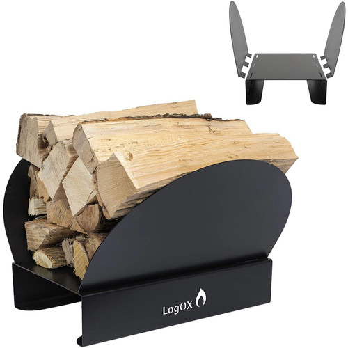 LogOx Black Hearth Bin Firewood Rack