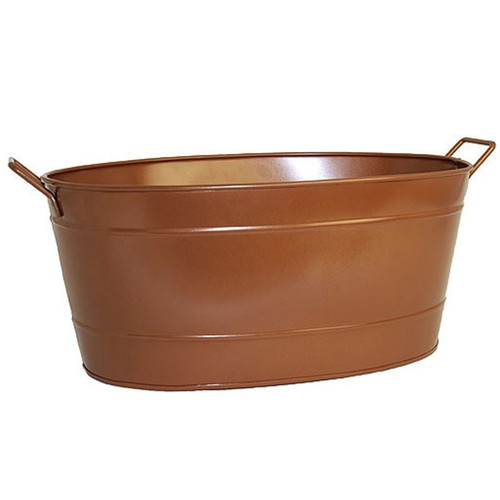 Oval Copper Tub with Copper Handles