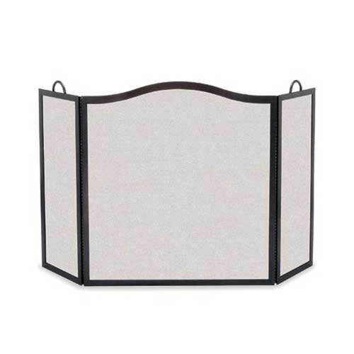 Pilgrim Camelback Arch Three Panel Fireplace Screen - Matte Black 46'' Wide