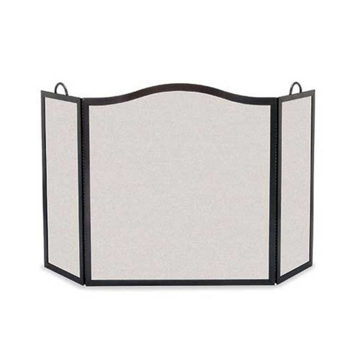 Pilgrim Camelback Arch Three Panel Fireplace Screen - Matte Black 46'' Wide