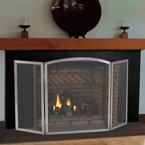 Pilgrim 54'' x 30'' Stainless Steel Newport Tri-Panel Fireplace Screen