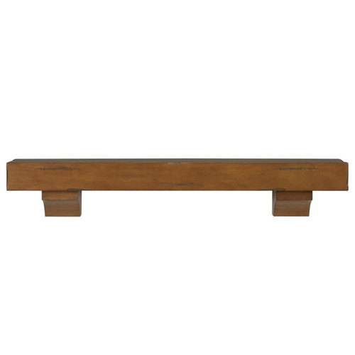 72" Shenandoah Distressed Medium Oak Fireplace Shelf by Pearl Mantels