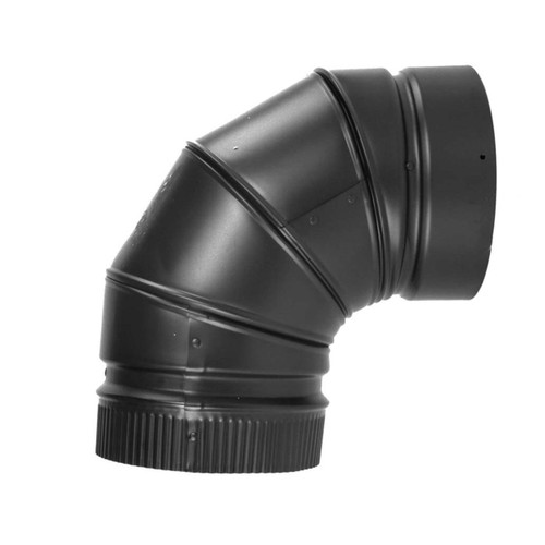 8" DSP Double Wall 90 Degree Black Elbow