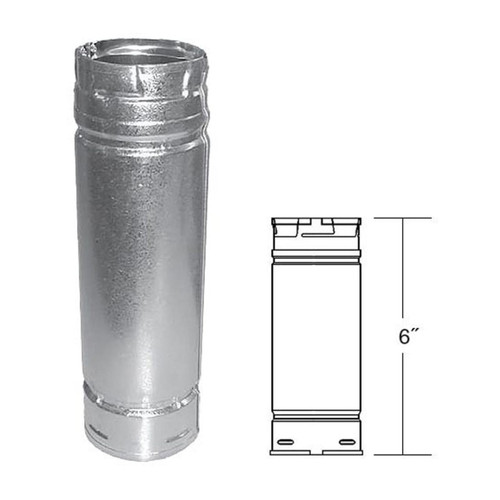 3" x 6" PelletVent Pro Galvalume Pellet Stove Chimney Pipe - 3PVP-06