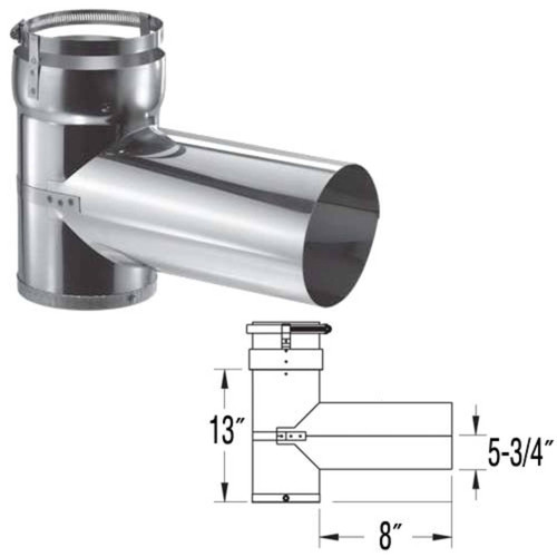 8" DuraFlexSS Tee with Cap - 8DFS-T