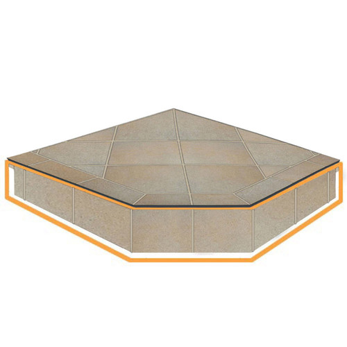 WoodEze Sand Stone Single Cut 40" x 40" Hearth Pad Riser