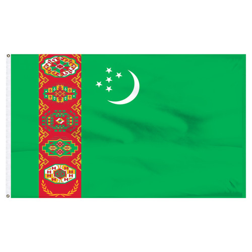 4-Ft. x 6-Ft. Turkmenistan Nylon Flag