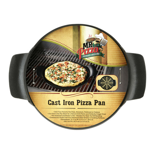 Mr. Bar-B-Q Preseasoned Cast Iron Pizza Pan