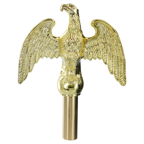 Gold Metal Perched Eagle Indoor Wooden Flagpole Topper