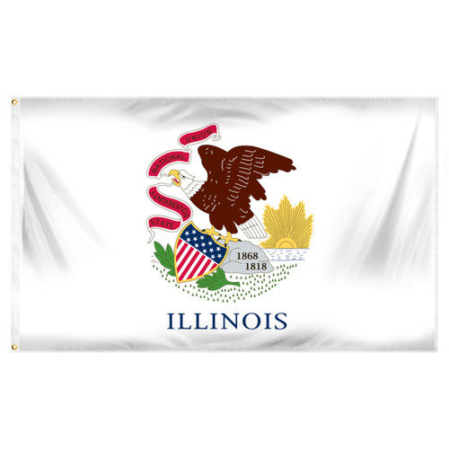 Illinois 5ft x 8ft Spun Heavy Duty Polyester Flag