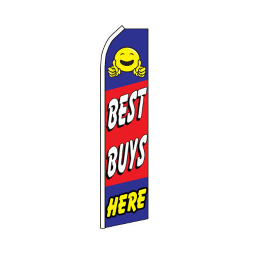 Best Buys Here Swooper Flag - 11.5ft x 2.5ft