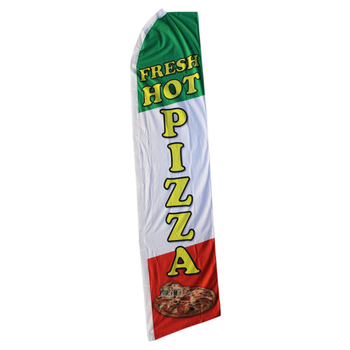 Fresh Hot Pizza Swooper Flag - 11.5ft x 2.5ft