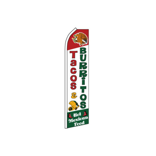 Tacos & Burritos Swooper Flag - 11.5ft x 2.5ft