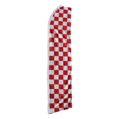 Red and White Checkered Swooper Flag - 11.5ft x 2.5ft
