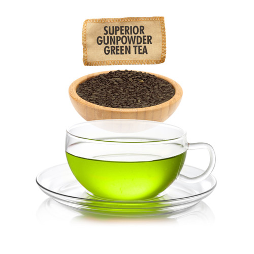 Superior Gunpowder Green Tea - Loose Leaf - Sampler Size - 1oz