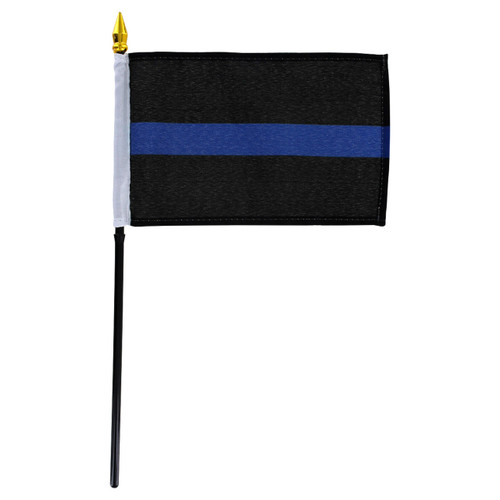 Thin Blue Line Flag 4x6in Stick Flag