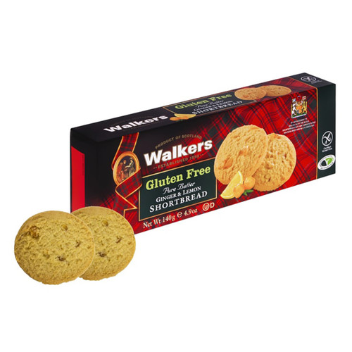 Walkers Gluten Free Pure Butter Ginger & Lemon Shortbread Cookies - 4.9oz (140g)