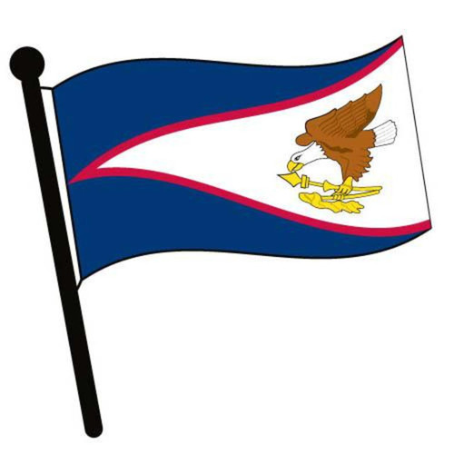 American Samoa Waving Flag Downloadable Clip Art Image
