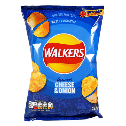 1.12-oz. (32g) Walkers Cheese and Onion Crisps