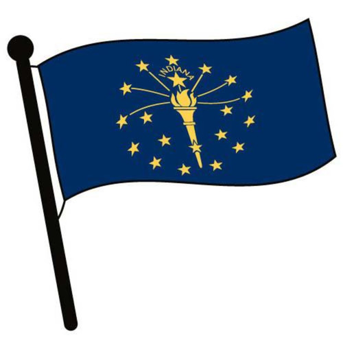 Indiana Waving Flag Downloadable Clip Art Image