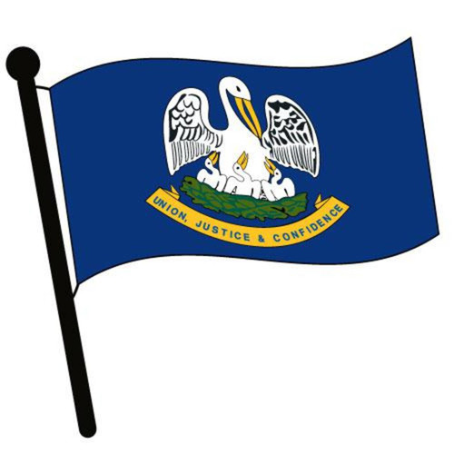 Louisiana Waving Flag Downloadable Clip Art Image