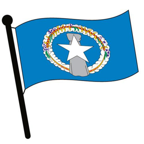 Northern Marianas Waving Flag Downloadable Clip Art Image