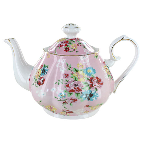 Shabby Rose Pink Porcelain - 5 Cup Teapot