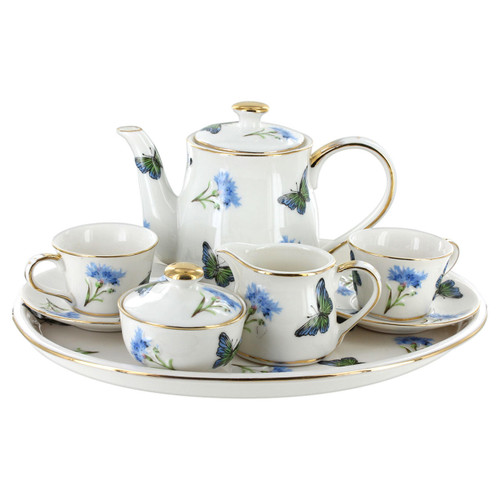 Childrens Tea Set -10 pcs - Blue Butterfly