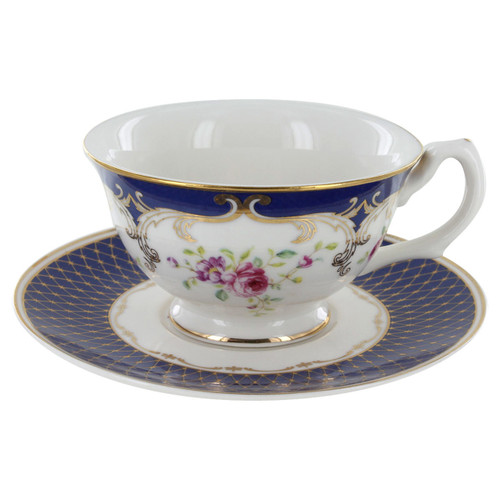 Navy Rose Porcelain - Tea Cup and Saucer Set