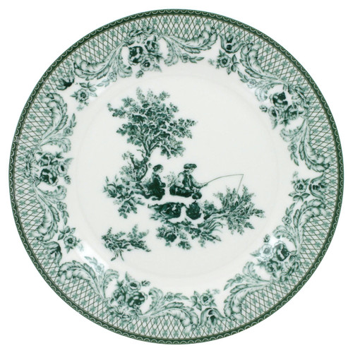 Green Toile Porcelain - 7.5in Dessert Plate - Set of 4