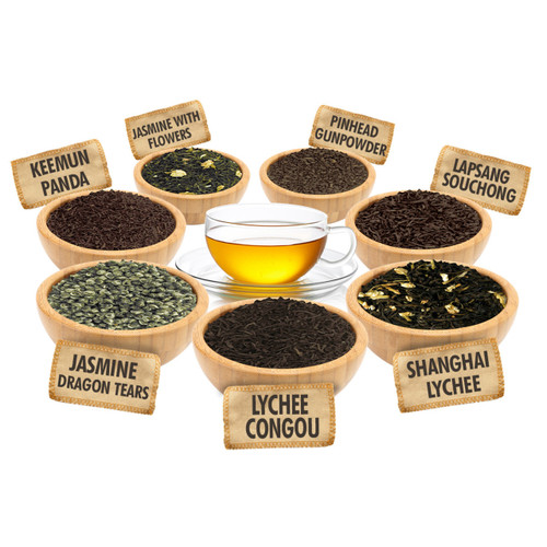 Chinese Tea Sampler - 1 ounce Pouches of 7 Chinese Loose Leaf Teas