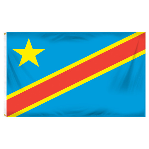 Congo Democratic Republic Flag 3ft x 5ft Printed Polyester