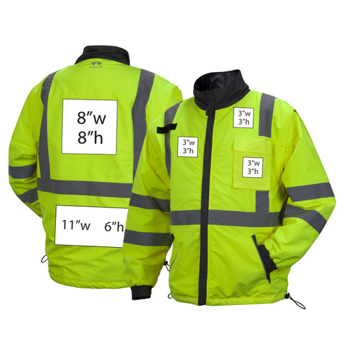 Custom Pyramex RJR34 Type R Class 3 High-Vis 4-in-1 Jacket - High Vis Lime Green