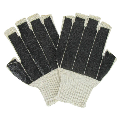 12-Pair Pack Red Hare Palm Coated Fingerless Work Gloves