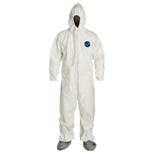 Dupont Tyvek TY122SWH Hooded and Booted Coverall Suit with Elastic Wrists