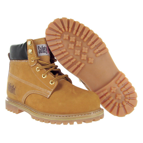 Steel Toe Work Boots - Safety Girl - Tan