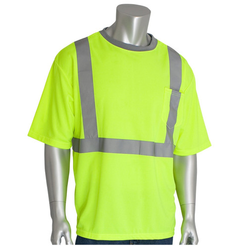 High Vis Lime Green PIP Hi-Vis ANSI Class 2 T-Shirt - 312-1200