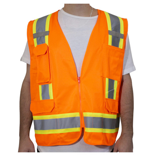 Rugged Blue Type R Class 2 High-Vis Two-Tone Surveyor Mesh Back Safety Vest