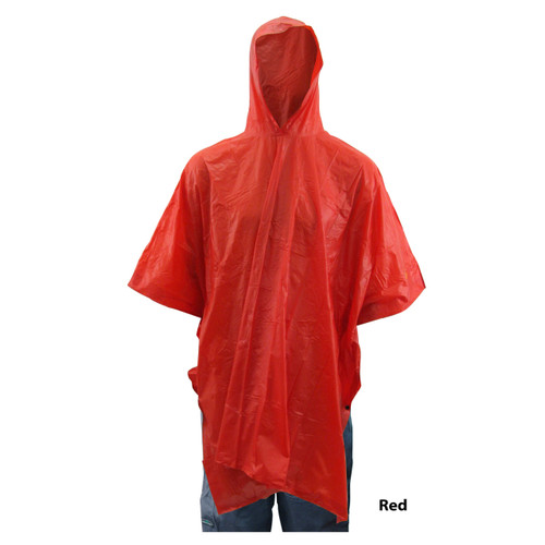 red Custom Leather Craft - Waterproof Rain Poncho R104