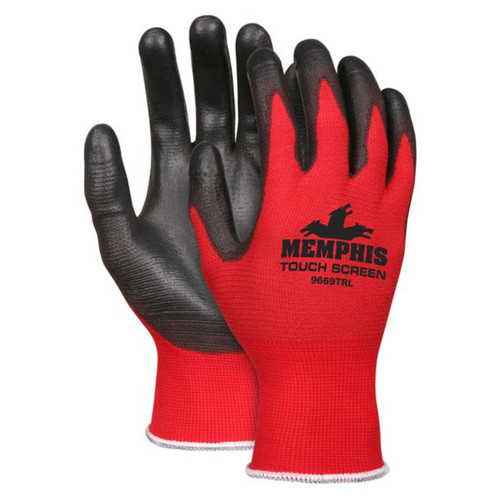 MCR Safety Memphis 9669TR Red/Black Touch Screen Polyurethane Gloves