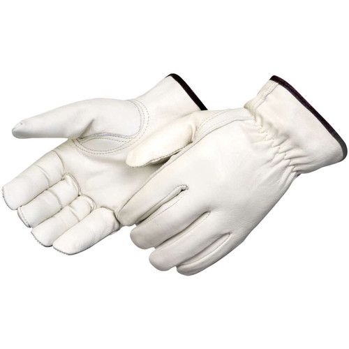 Rugged Blue Leather Palm Work Gloves - M