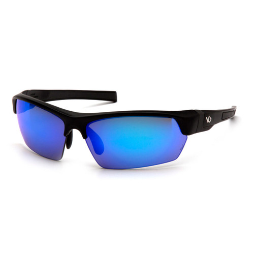 Venture Gear Tensaw Safety Glasses - Ice Blue Mirror Anti-Fog Lens - Black Frame