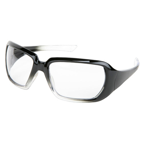 MCR Safety Crews 2 Women's Black/Clear Frame Safety Glasses - Clear Lens - CR1210