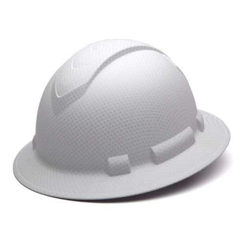 Pyramex Ridgeline Full Brim Hard Hat 4-Point Ratchet Suspension - HP54116 - Matte White Graphite