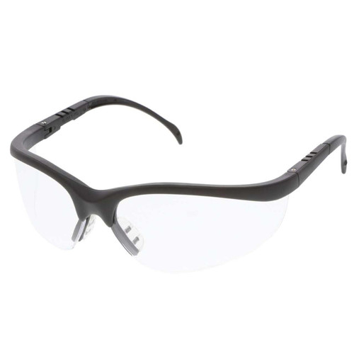 MCR Klondike KD1 Series Safety Glasses - Black Frame - Clear UV Anti-Fog Lens